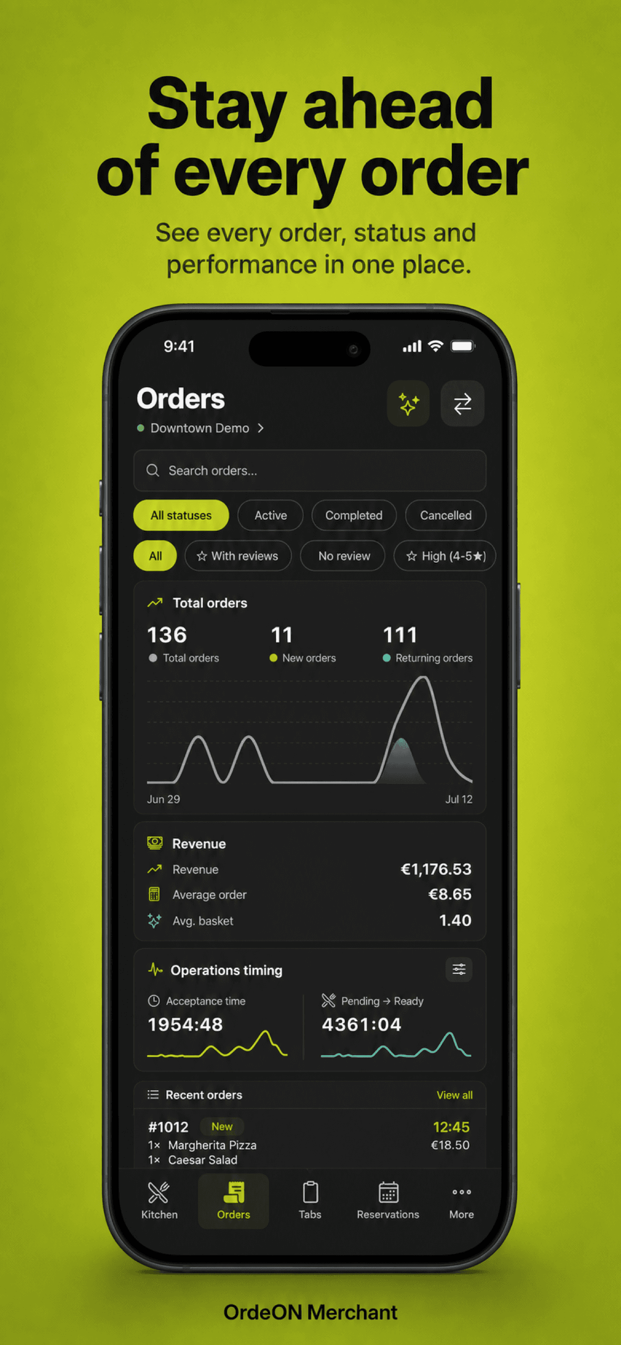 Stay ahead of every order